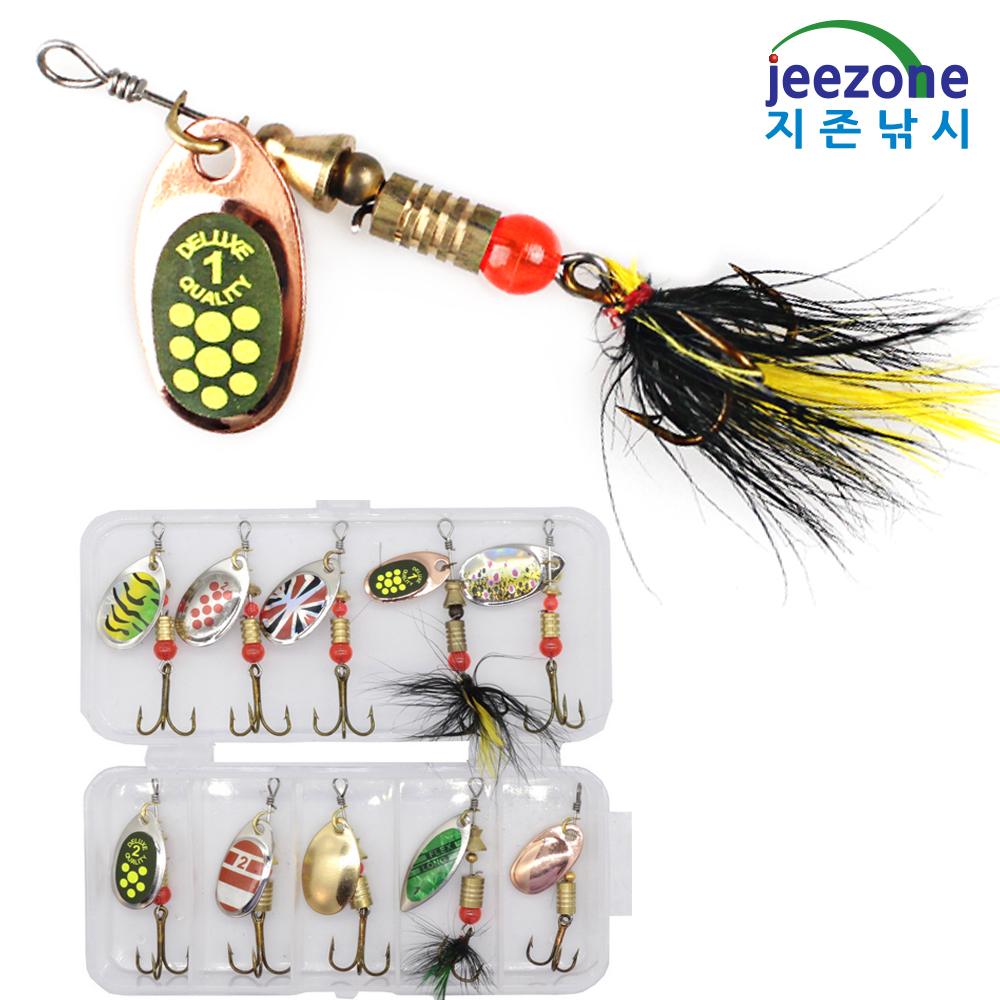 10종세트 꺽지 스피너 배스루어 쏘가리 송어루어 베스루어