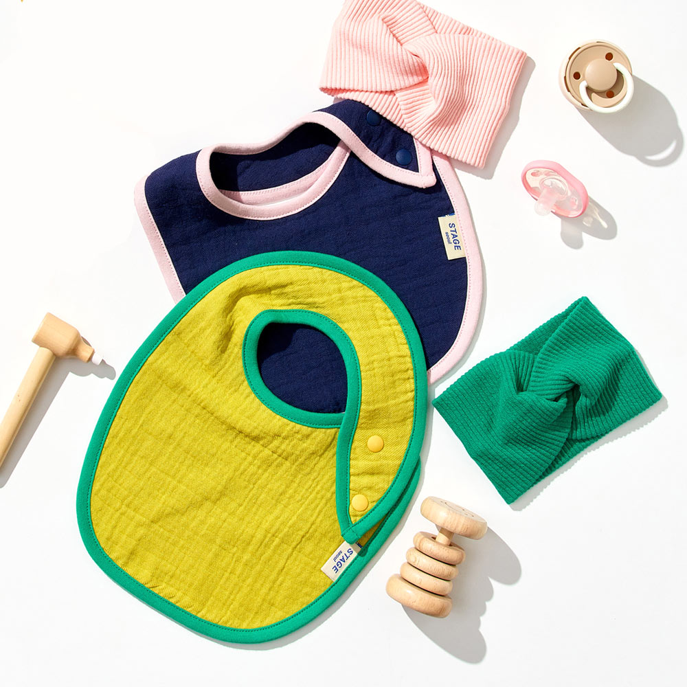 아기 침받이 턱받이 헤어밴드 [젤라또 세트]