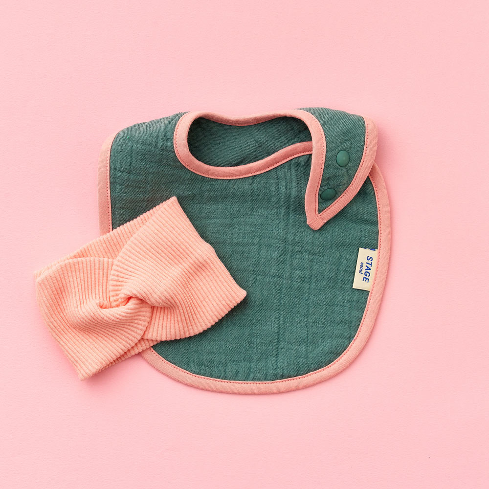 아기 침받이 턱받이 헤어밴드 [젤라또 세트]