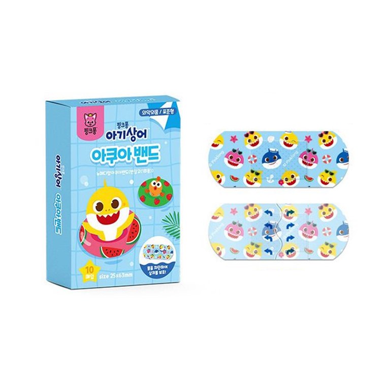 아기상어 밴드 아쿠아 유아 어린이밴드 상처밴드 방수 - 상품 이미지