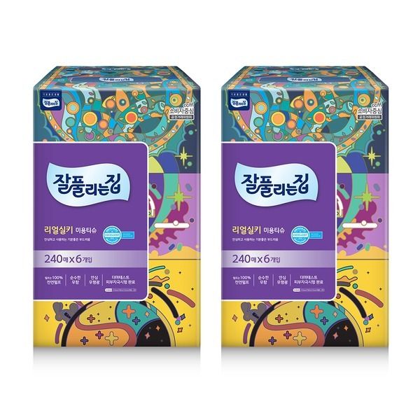 잘풀리는집 리얼실키 미용티슈 240매 12개 / 각티슈/ 휴지 : 보랏빛마켓 브랜드샵