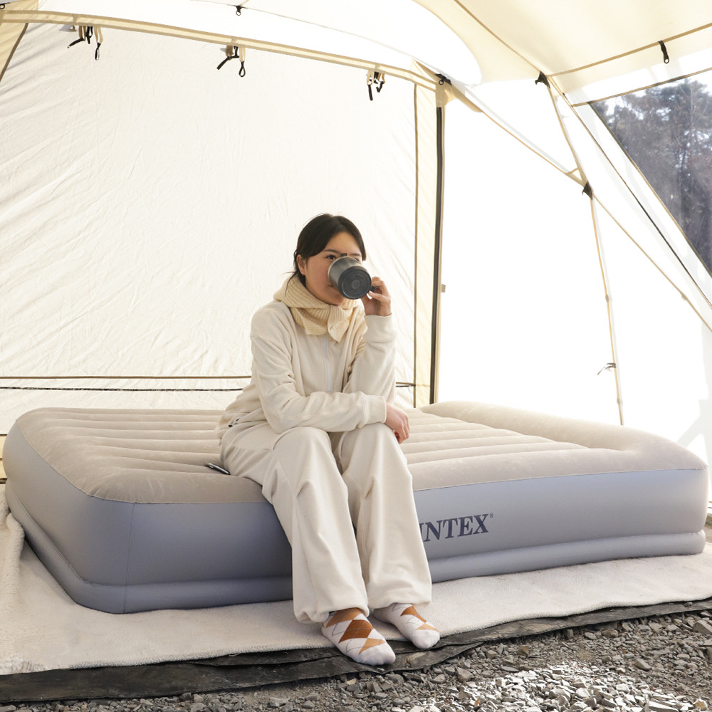 인텍스 펌프내장형 스탠다드 에어매트 캠핑매트 침대 캠핑용 휴대용 매트리스 퀸 가방