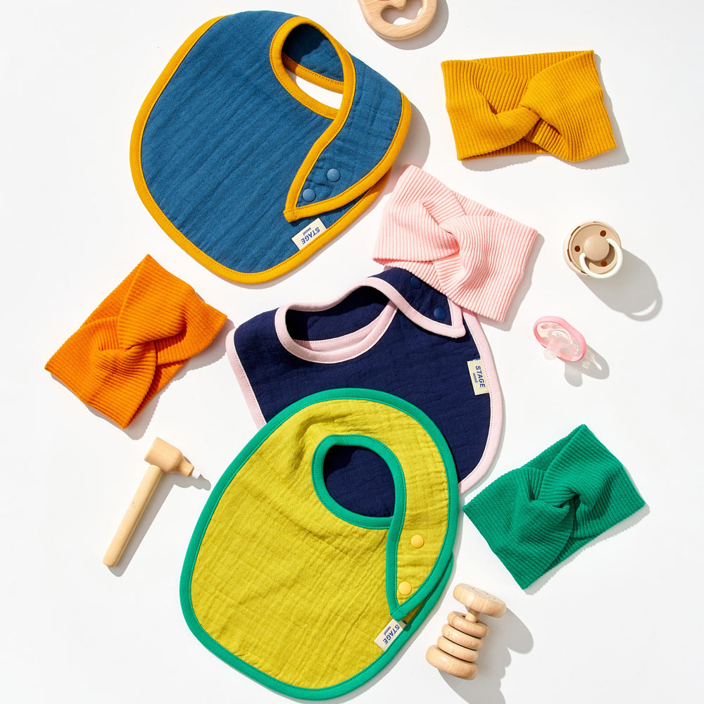 아기 침받이 턱받이 헤어밴드 [젤라또 세트]