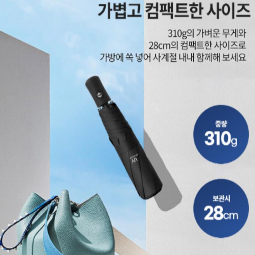 초경량 3단 미니양우산 자동 자외선차단 암막 접이식우양산 겸용 이미지 6