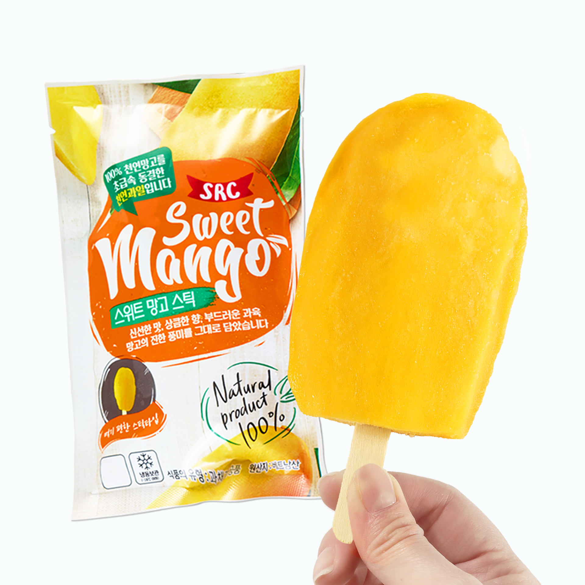 [햇망고] SRC 스위트 망고스틱 60g x 50개 (아이스 망고 바 과일 아이 간식)