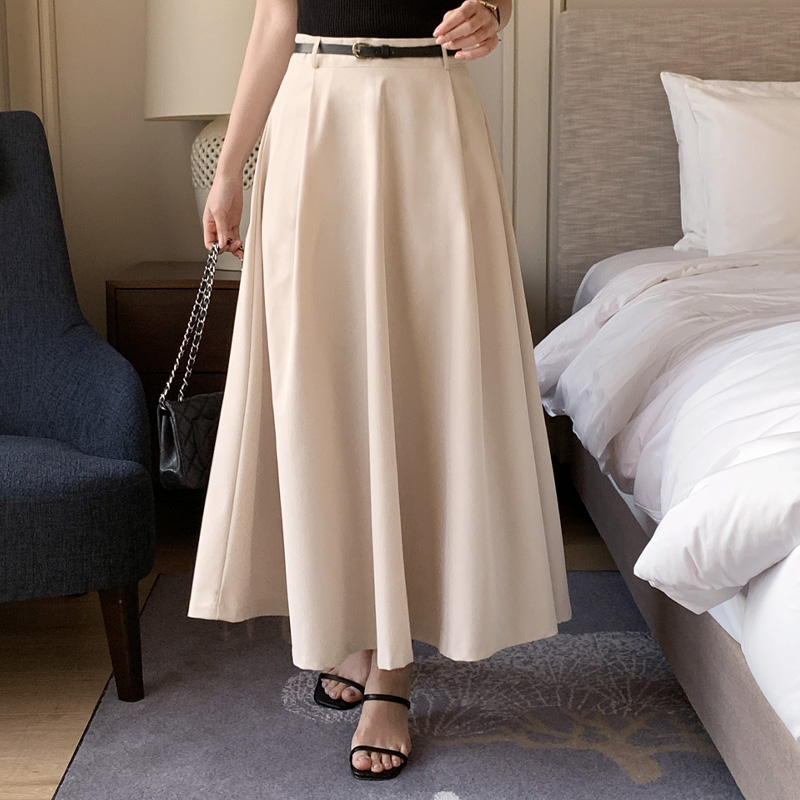 (벨트세트) 러플리 벨트 플레어 롱 스커트 sk6899 - 상세 이미지 3