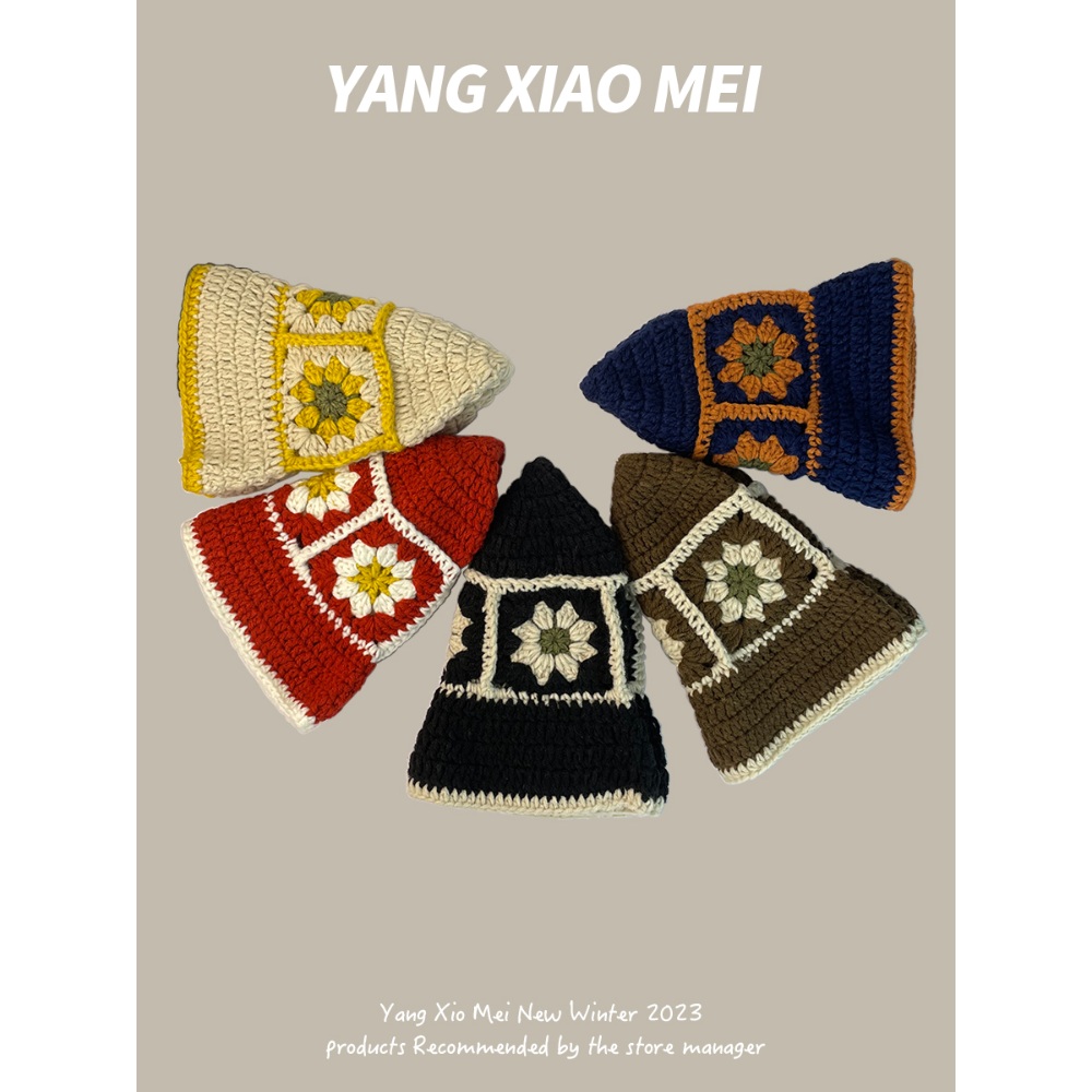 빈티지 크로셰 버킷햇 휴양지 아이돌 무대 의상 코디 6컬러 - 상세 이미지 5