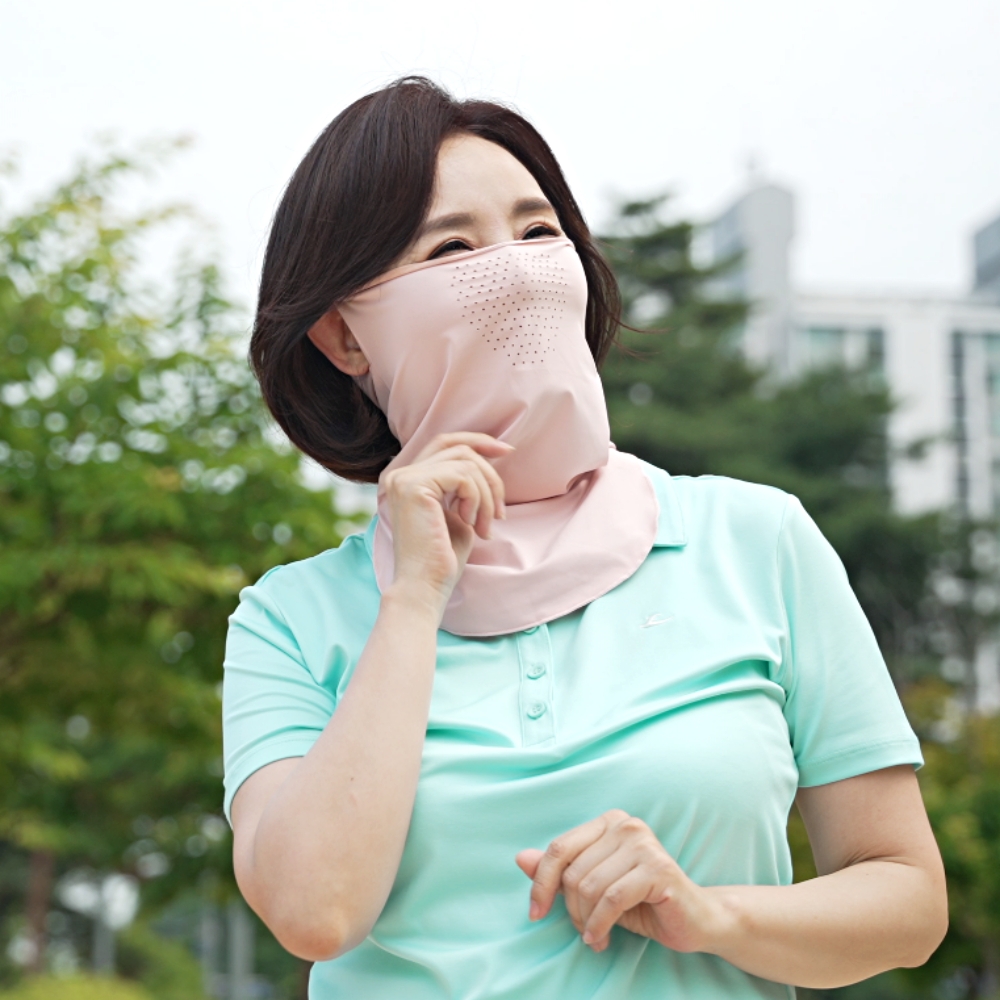 자외선차단 얼음마스크 3종 색상랜덤 햇빛가리개 자전거 안면 스포츠 등산 여성 골프 쿨마스크 - 상세 이미지 3