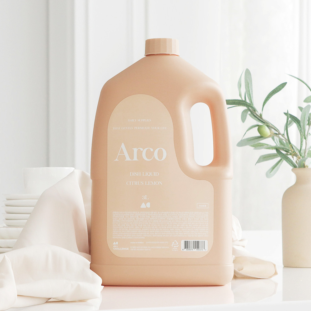 아르꼬 대용량 주방세제 3L 2개+2개 레몬향 과일세척 설거지