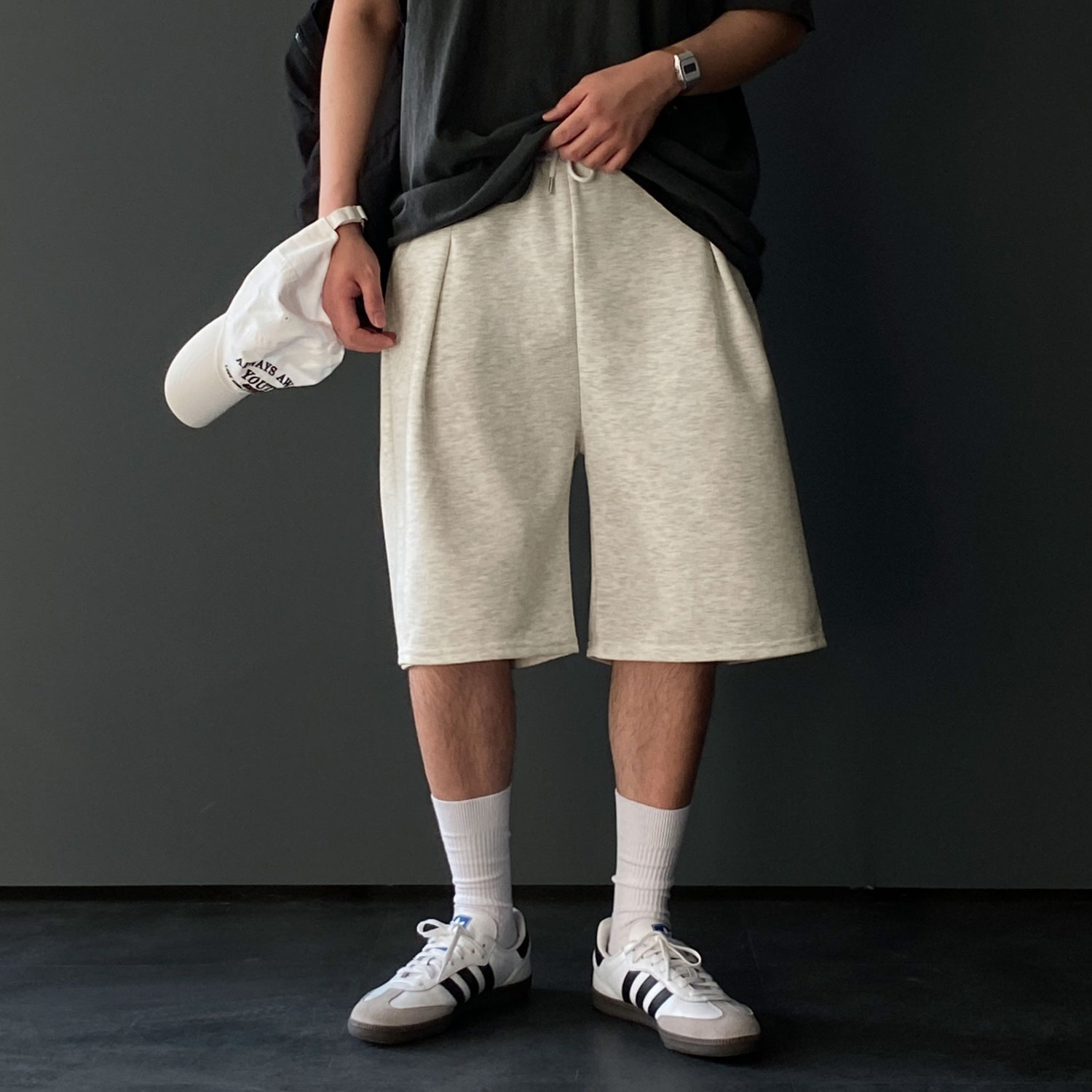 남자버뮤다팬츠 남자와이드반바지 6부반바지 - 상품 이미지