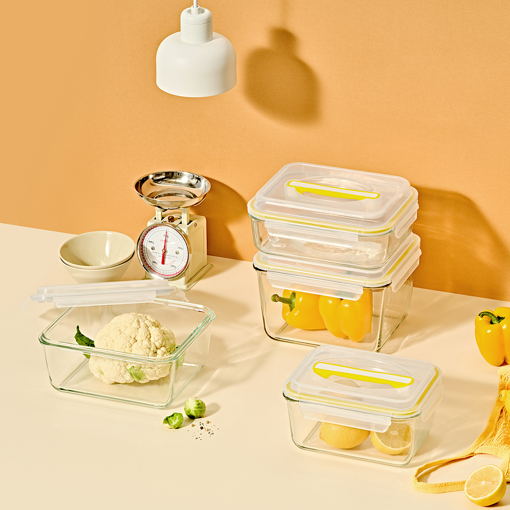 글라스락 클래식 옐로우에디션 2개+2개 (850ml) 대표 이미지