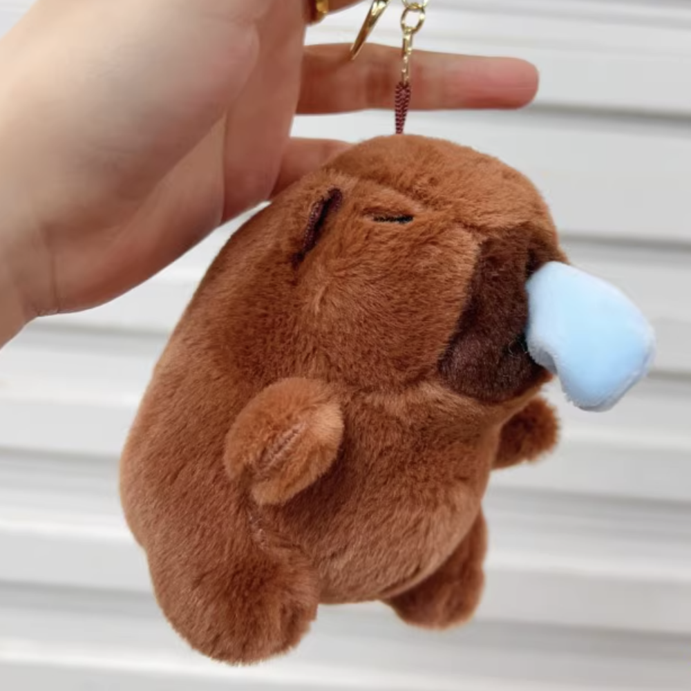 카피바라 인형 키링 콧물 카피바라 열쇠고리 가방꾸미기 - 메인 이미지