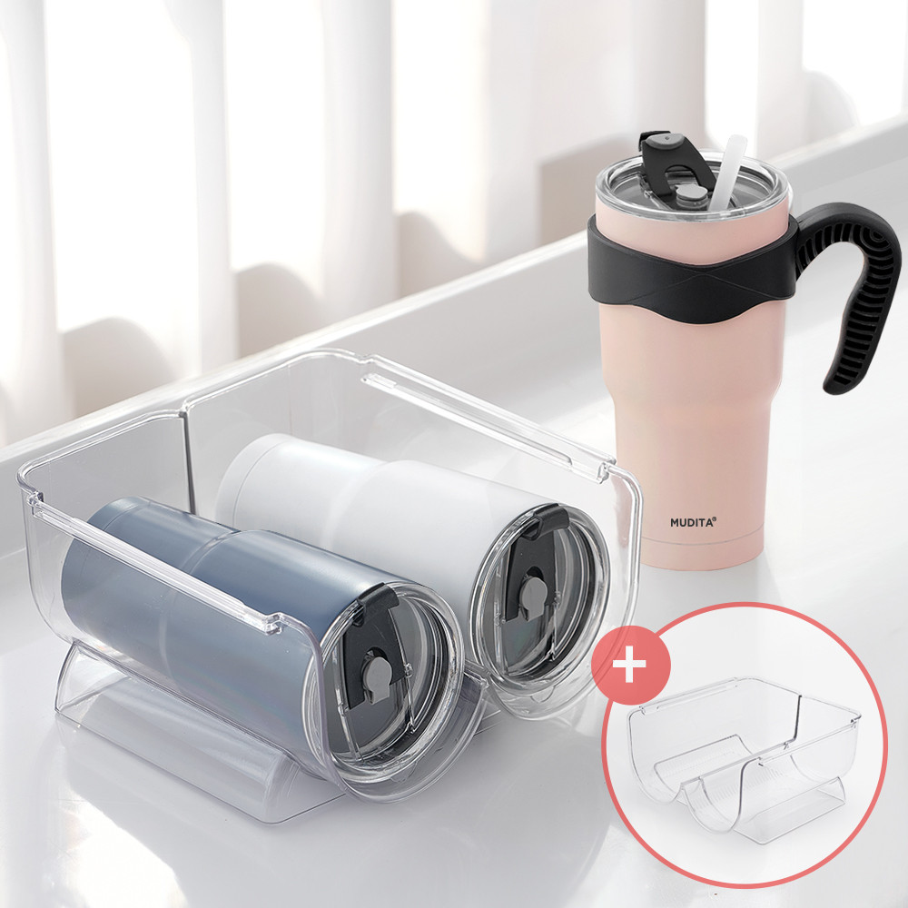 [N단독구성]무디타 이중 진공 대용량 스텐 텀블러 900ml+텀블러 정리함 2구 - 상품 이미지