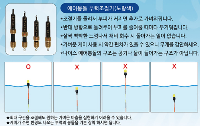 동일레져 에어봉돌 부력 미세조절 민물 붕어 낚시 하우스 노지 유터 채비 봉돌 - 상세 이미지 4