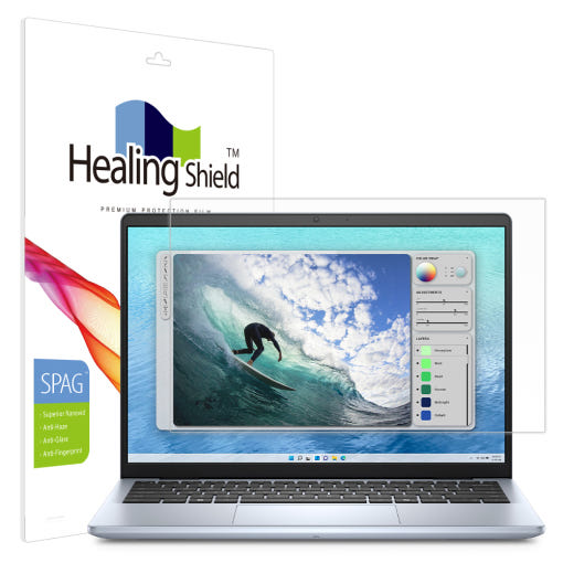 힐링쉴드 슈페리어 저반사 필름 부착 전후 비교 이미지