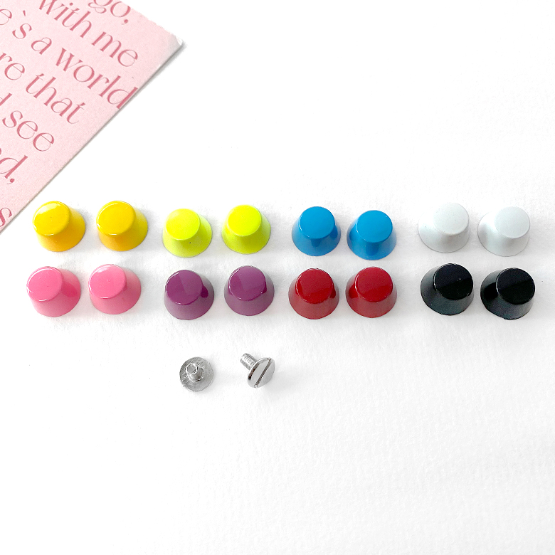 (4p) 12mm 나사형 컬러 소꼬발 가방발 - 상품 이미지