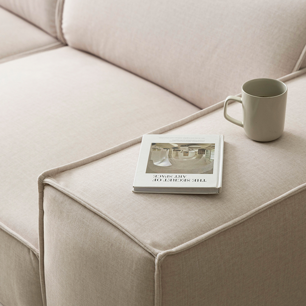 제나 카페 라운지 아쿠아텍스 패브릭 소파 3인용 소파 +스툴Event