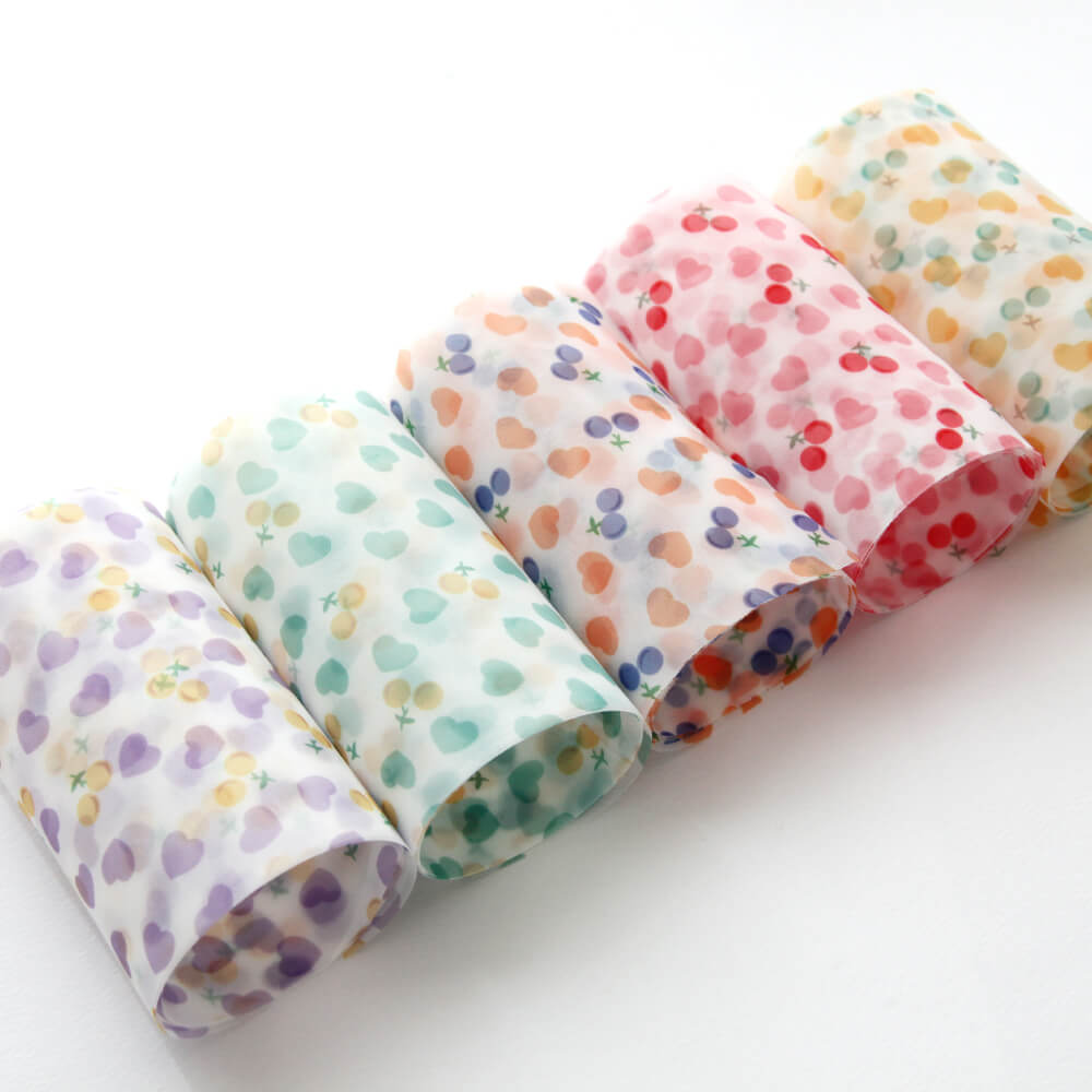하트 체리 오간디 원단 리본 폭12cm 길이90cm 리본공예 노방 오간자리본 - 메인 이미지