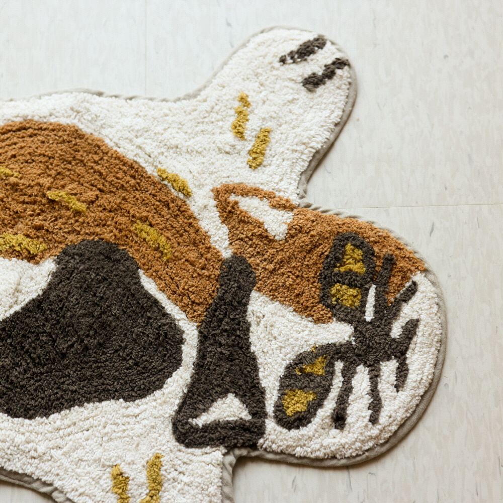 즐거운 동물원 순면 스몰 발매트 미케 고양이