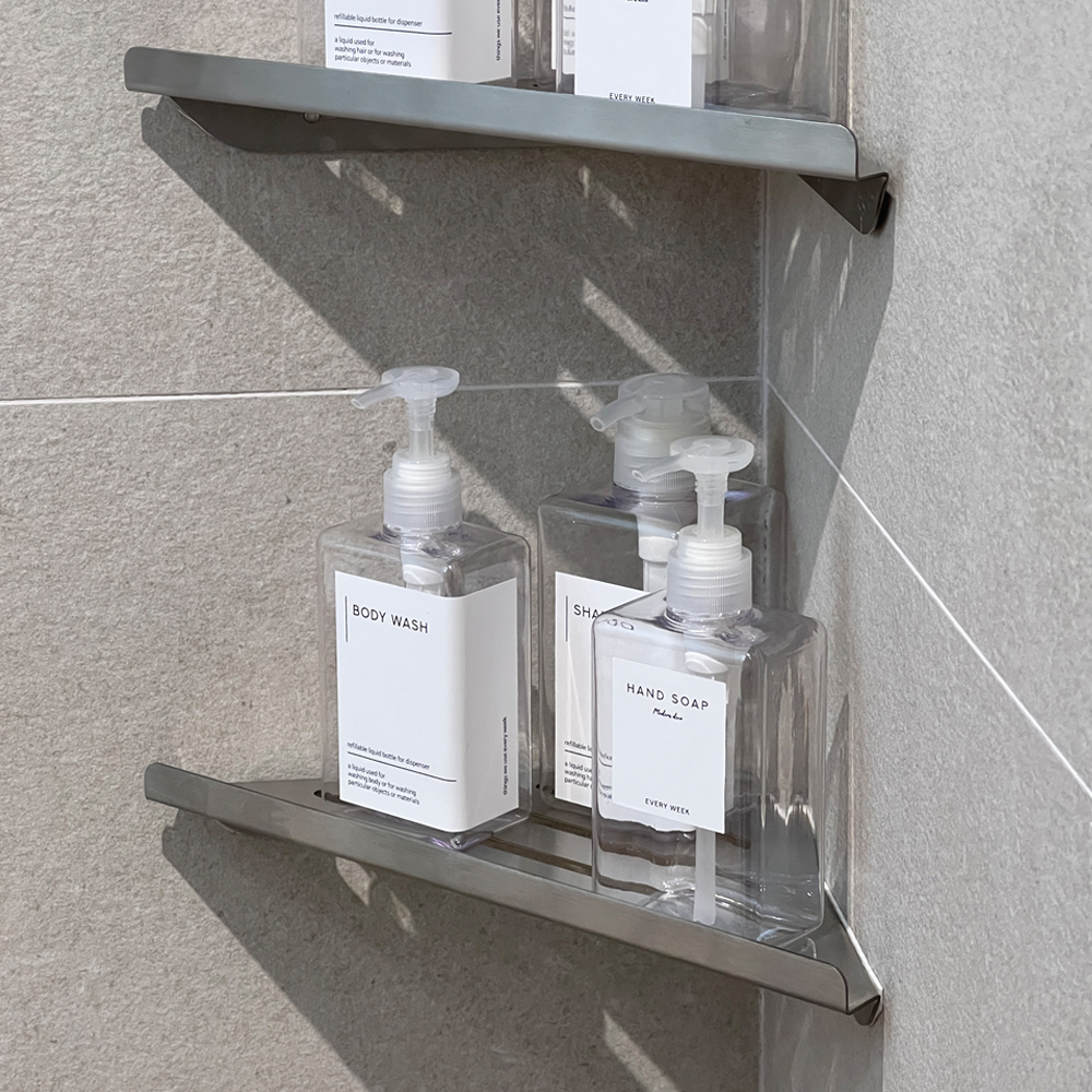 무타공 스텐 코너 선반 욕실 모서리 화장실 무광니켈 코너장 수납 샤워실 샴푸거치대 정리대