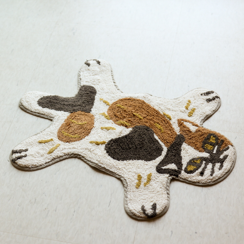 즐거운 동물원 순면 스몰 발매트 미케 고양이