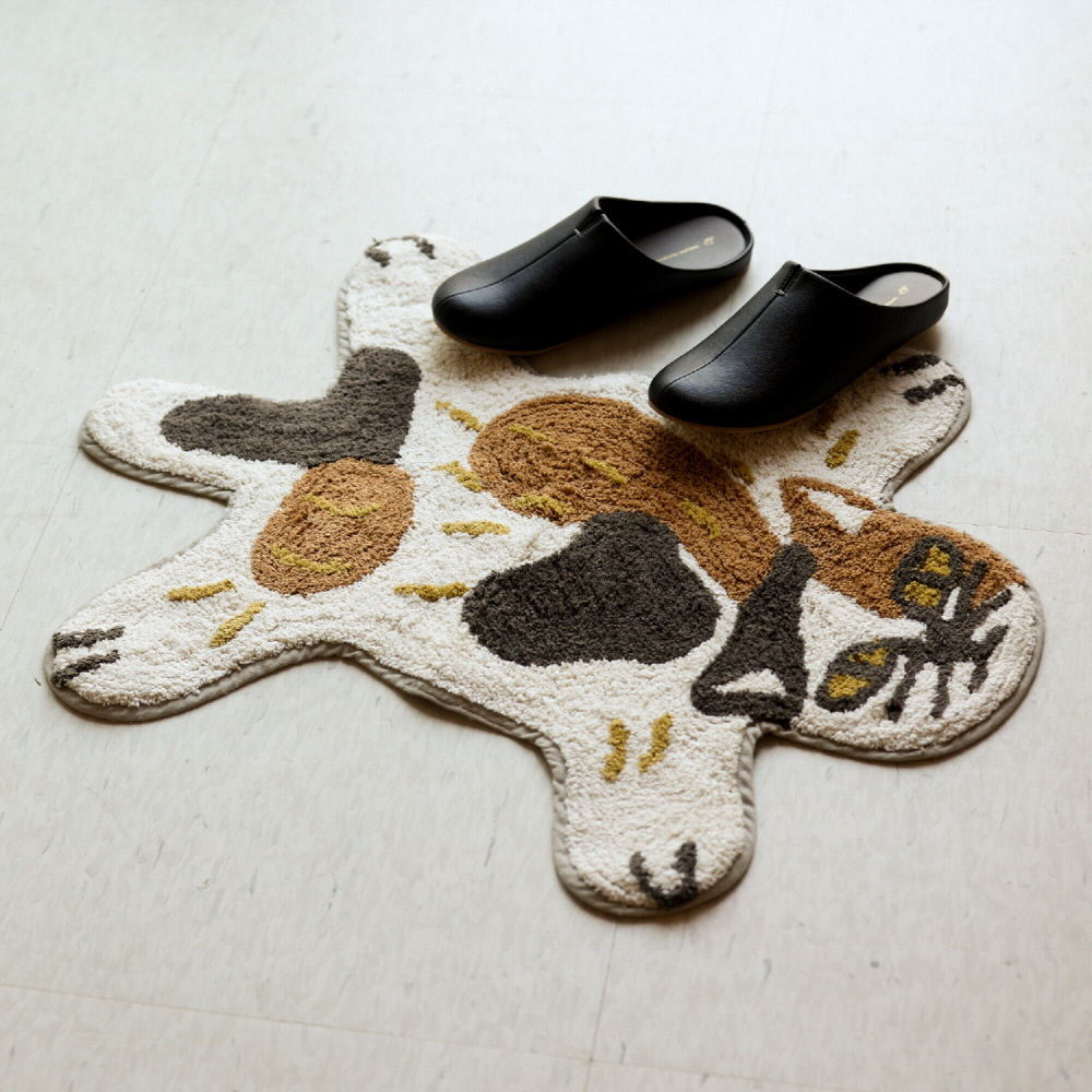 즐거운 동물원 순면 스몰 발매트 미케 고양이