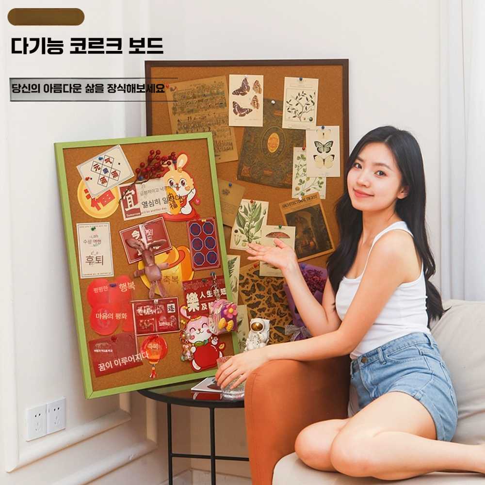 코르크보드 코르크 게시판 벽걸이 시트지 코르크바닥재 환경판 - 상세 이미지 3