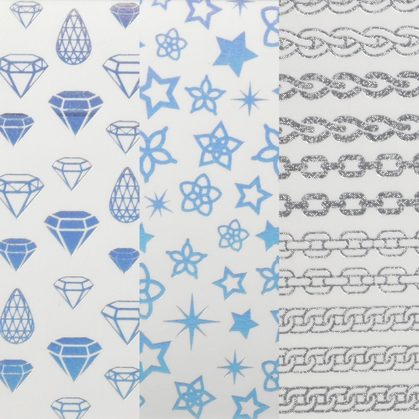 데코 럭셔리 워터데칼 3종 보석,별,체인(선택) - 상품 이미지