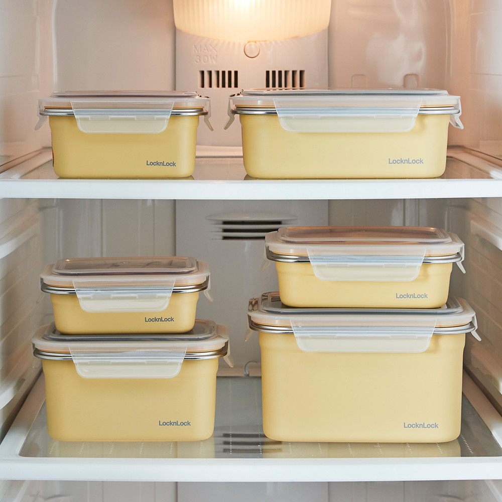 [N단독상품] 락앤락 컬러스텐용기 옐로우 3개+3개 반찬통 제품 이미지