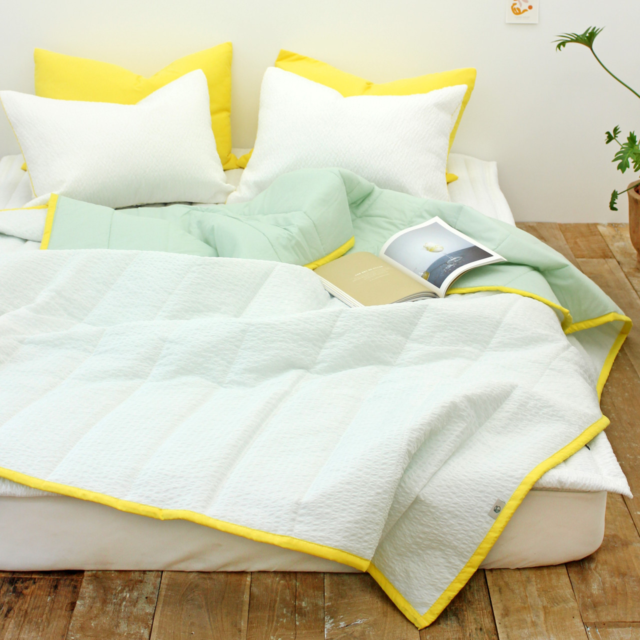 마카롱 시어서커 순면 60수 양면 여름 차렵이불 S/SS