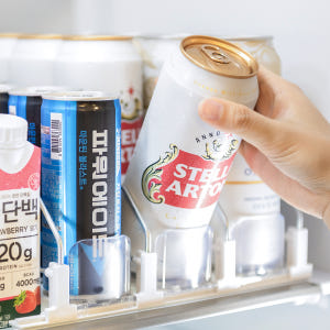 [자동 정리] 캔음료 디스펜서 편의점 냉장고 정렬 음료수 트레이 31cm... 실사용 후기 | 효과 있을까? - 상품 이미지 1