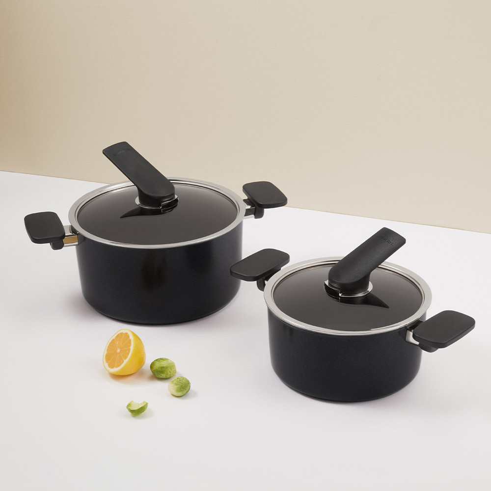 [N단독구성XN배송] 컴플리트 티타늄 IH 2종 냄비 세트 (20cm양손/24cm곰솥)