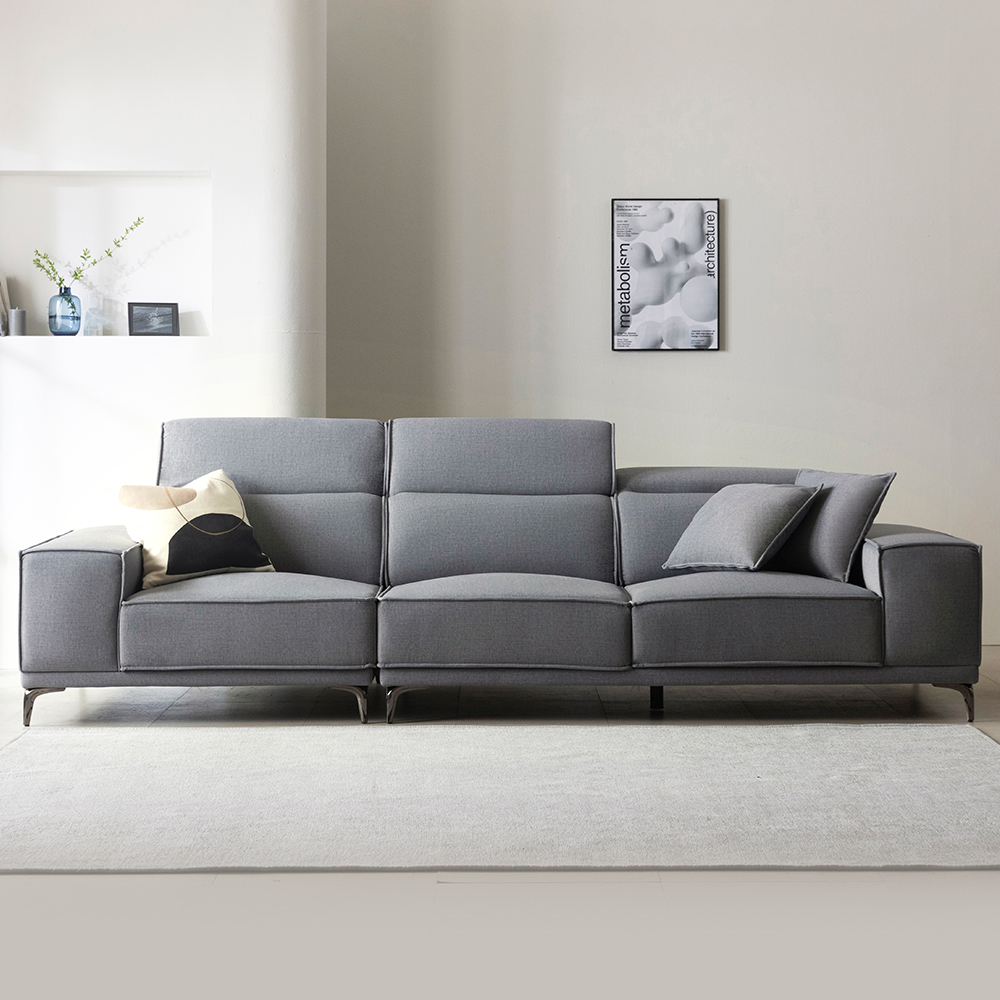 제나 카페 라운지 아쿠아텍스 패브릭 소파 4인용 소파 +스툴Event