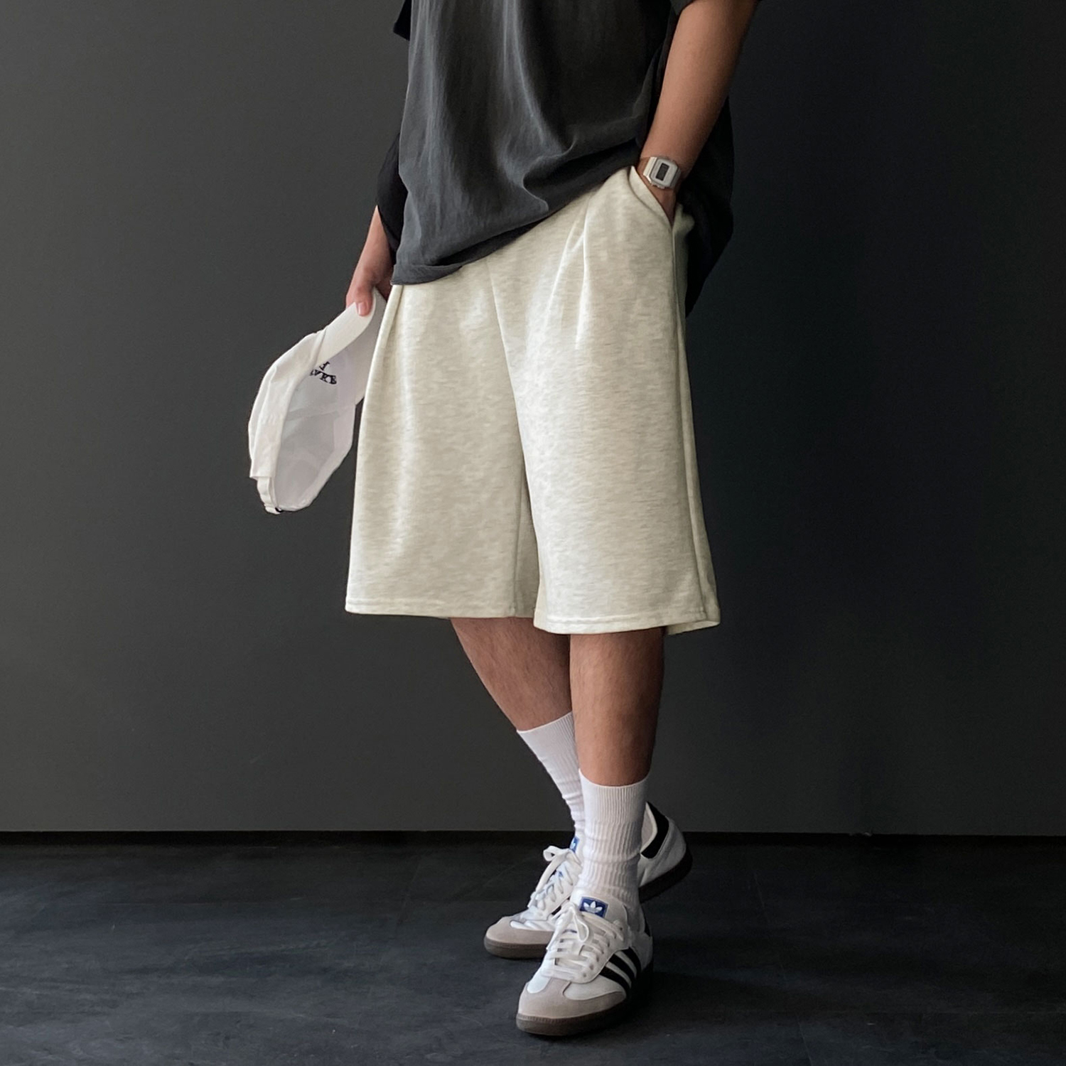 남자버뮤다팬츠 남자와이드반바지 6부반바지 - 상세 이미지 2