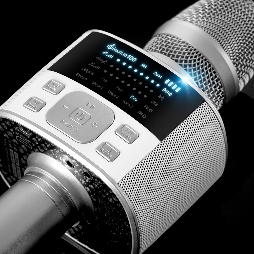 블루투스마이크 노래방마이크 휴대용 차량용 가정용 마이크 M100 블랙