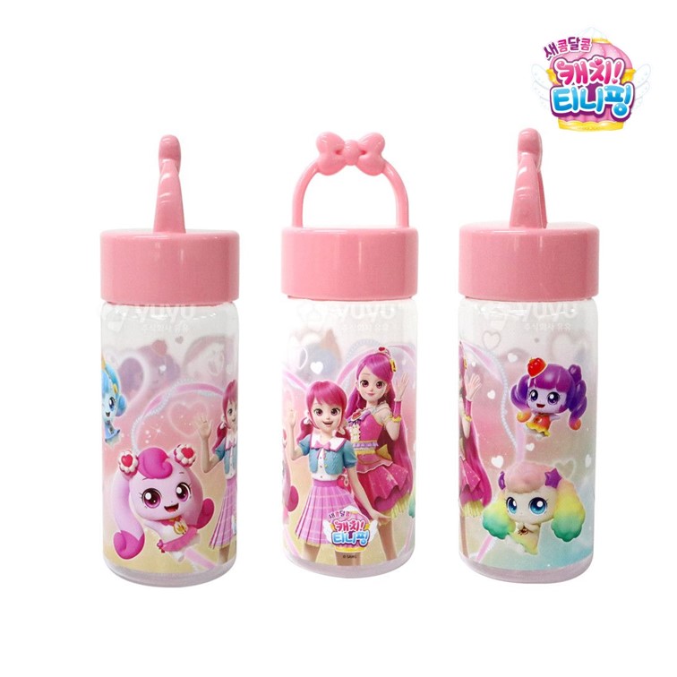 캐치 티니핑 물통 물병 보틀 유치원 초등학교 리본 손잡이 물통 380