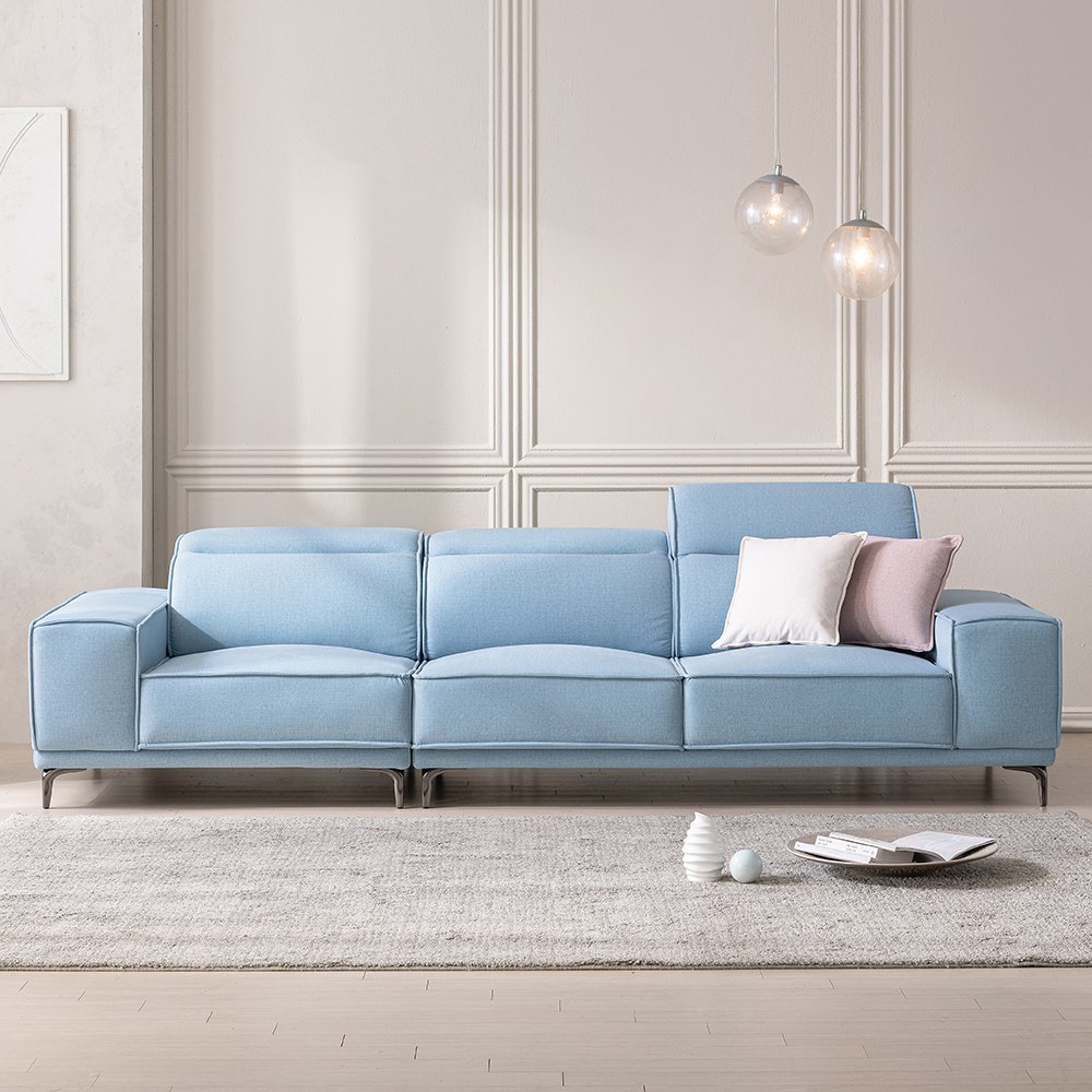 제나 카페 라운지 아쿠아텍스 패브릭 소파 4인용 소파 +스툴Event