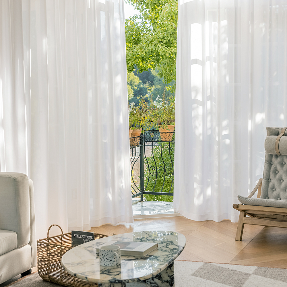 사라하우스 비침없는 도톰차르르 높이조절 화이트 나비주름 쉬폰커튼 90x160cm
