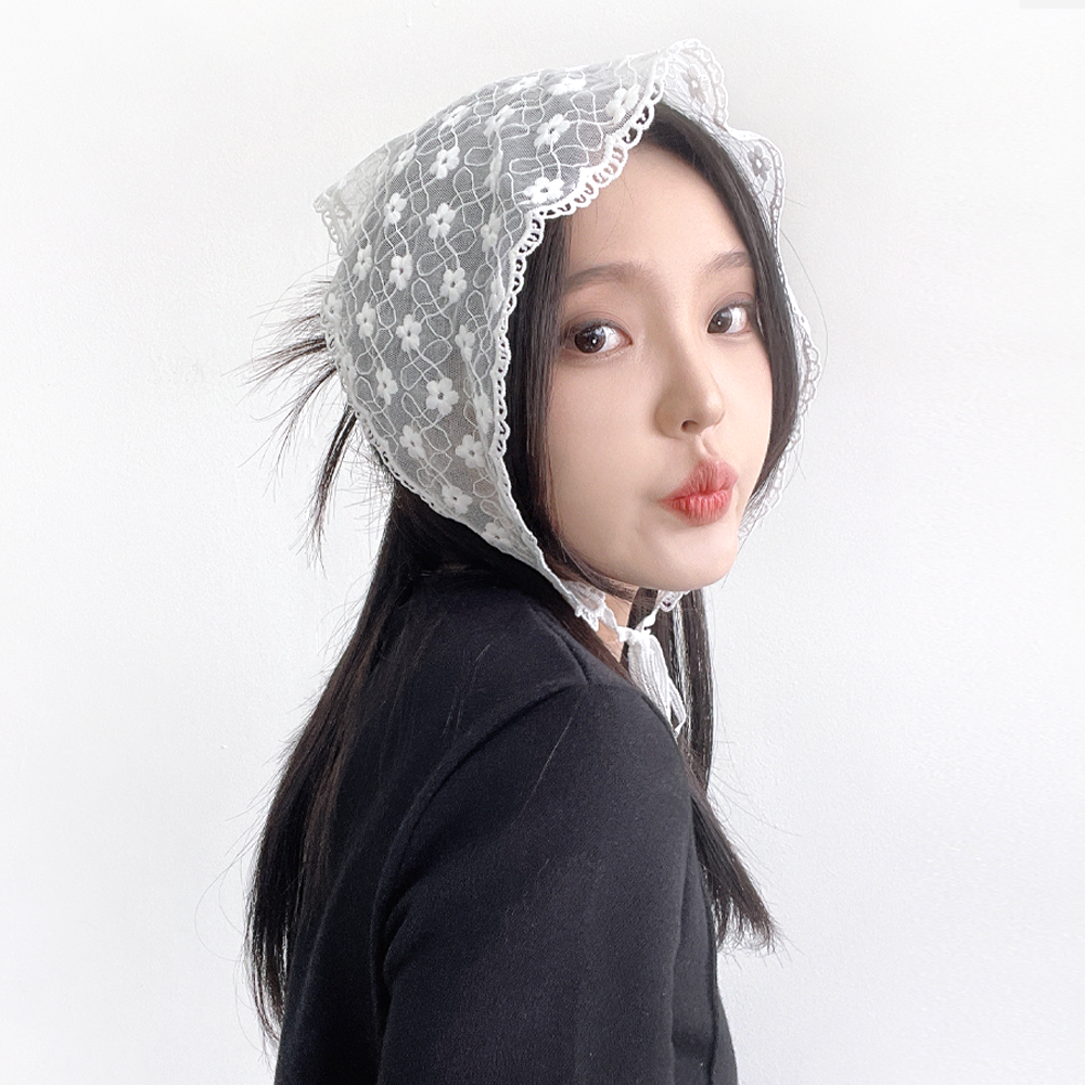 블린 레이스 여성 여름 삼각 스카프 헤어 두건 - 상품 이미지