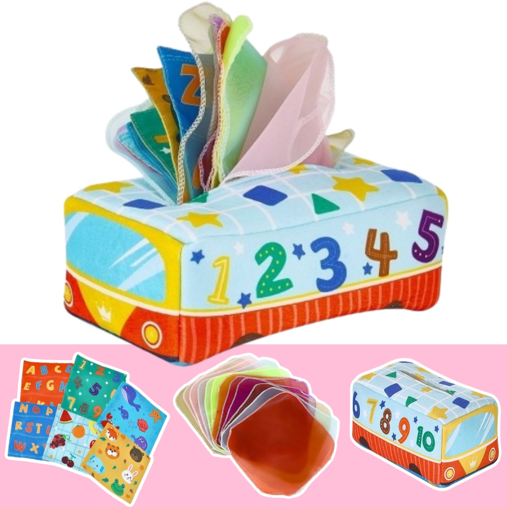 헝겁 촉감놀이 6개월 돌 아기 바스락 티슈 뽑기 소근육 장난감