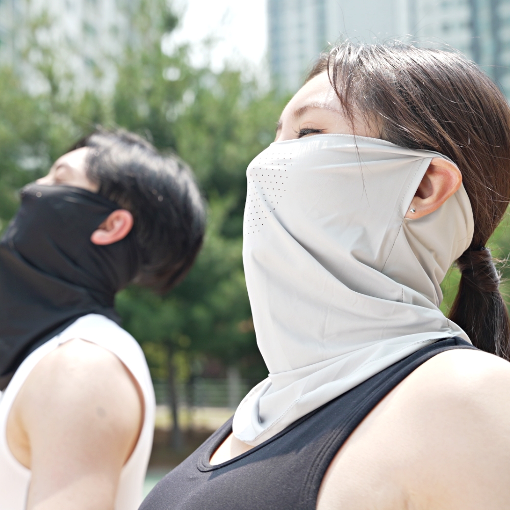 자외선차단 얼음마스크 3종 색상랜덤 햇빛가리개 자전거 안면 스포츠 등산 여성 골프 쿨마스크 - 상세 이미지 4