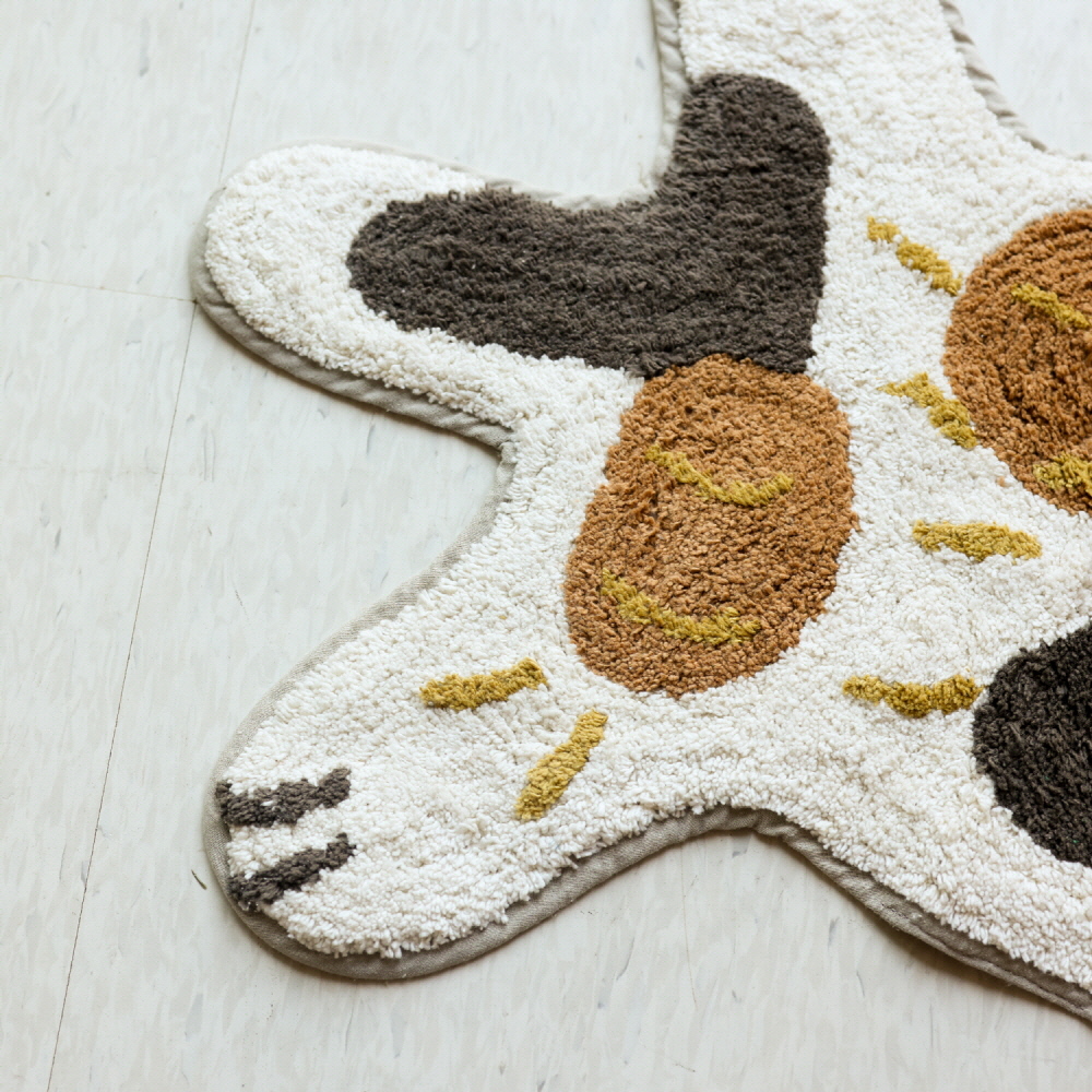 즐거운 동물원 순면 스몰 발매트 미케 고양이