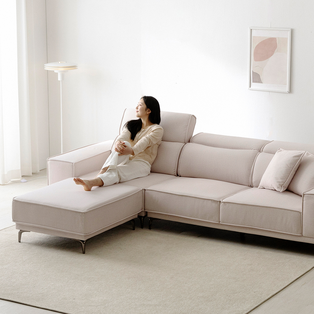 제나 카페 라운지 아쿠아텍스 패브릭 소파 4인용 소파 +스툴Event