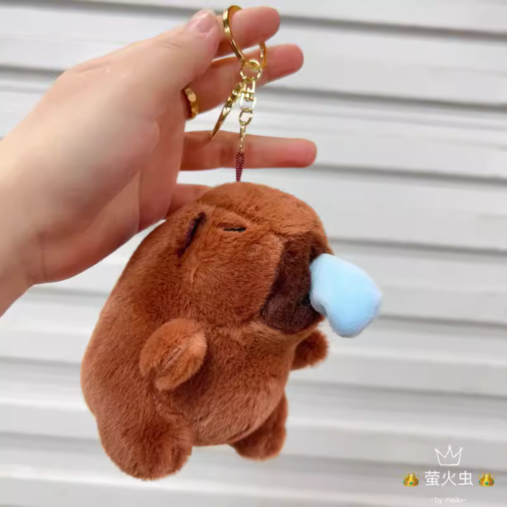 카피바라 인형 키링 콧물 카피바라 열쇠고리 가방꾸미기 - 상세 이미지 4