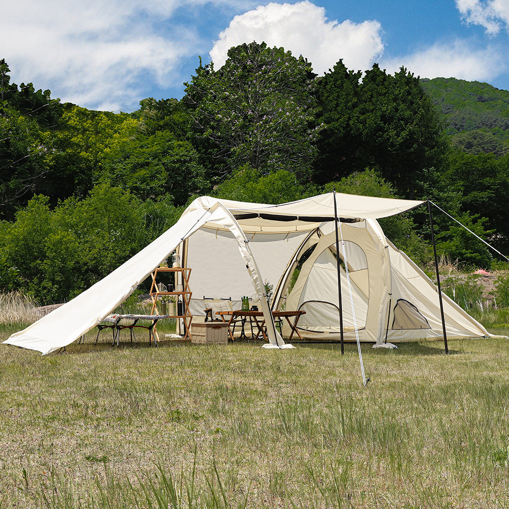 [창고대방출] 카르닉 그랜드 리빙쉘 텐트 쉘터 터널형 캠핑 거실형 대형 사계절 5-6인용