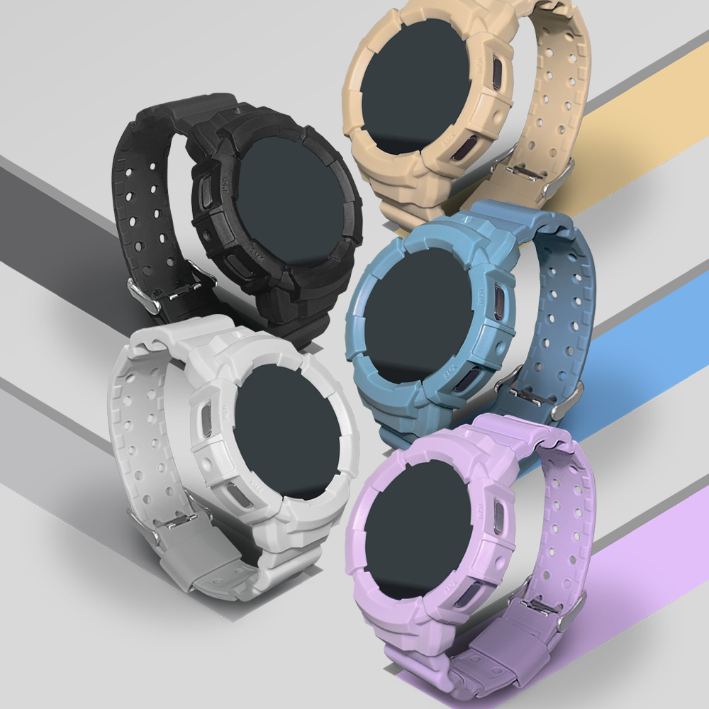 TXLX 갤럭시워치 일체형 스트랩 워치 7 6 5 4 호환 풀커버 세트 20 40 44 mm