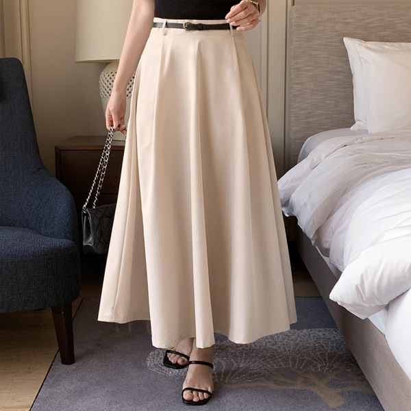 (벨트세트) 러플리 벨트 플레어 롱 스커트 sk6899