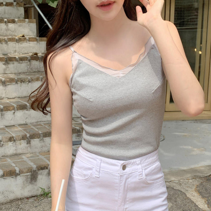 (끈조절o청순여리) 포티즈 골지 쉬폰 끈 나시 ts4148 - 상세 이미지 2