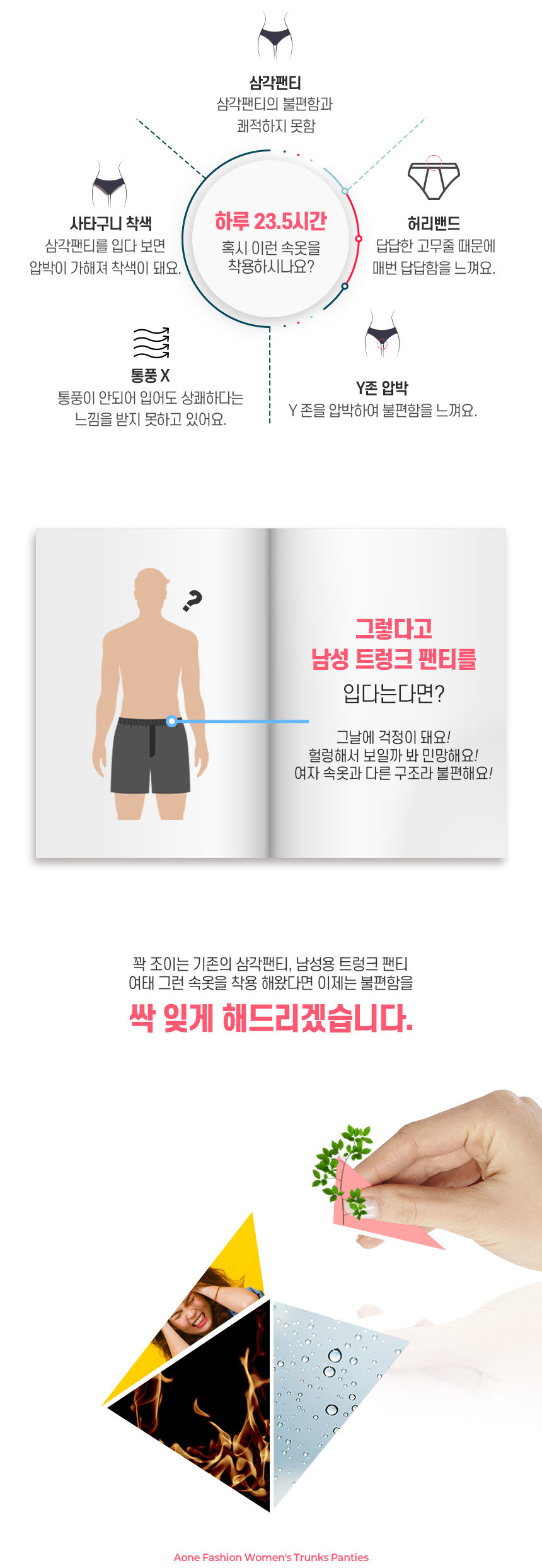 에이원 여성용 세상편한 모달 사각 트렁크 팬티 2p - 상세 이미지 5