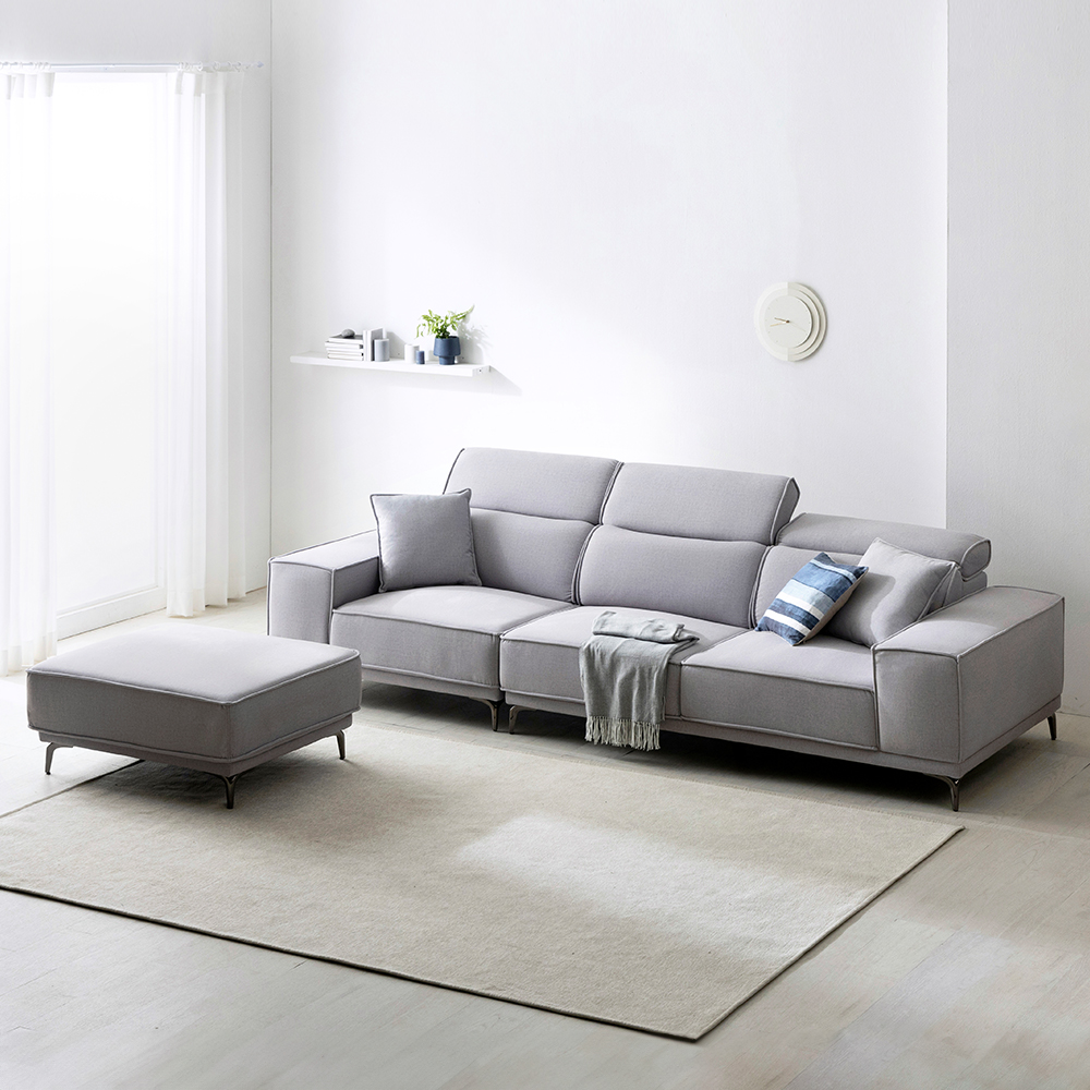 제나 카페 라운지 아쿠아텍스 패브릭 소파 4인용 소파 +스툴Event